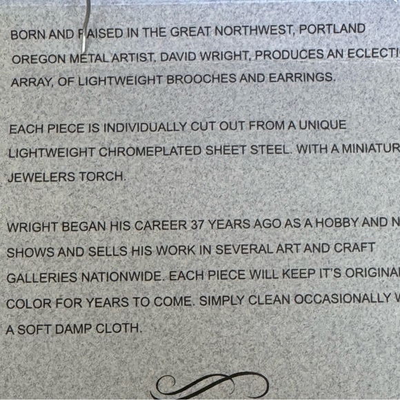 Unique Handcrafted Steel Earrings 2 inch approx - Picture 5 of 5